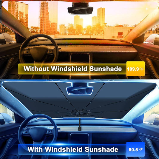 Car Sunshade Cover – Foldable Windshield Umbrella for UV & Heat Protection