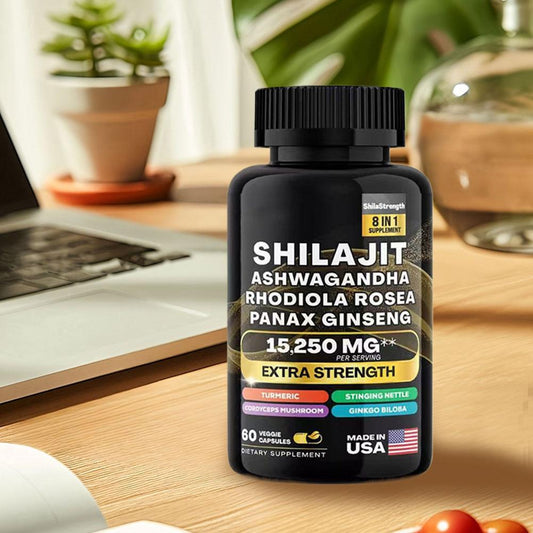 Shilajit 8-in-1 Supplement – 15,250mg Extra Strength | Boost Energy, Focus & Stamina